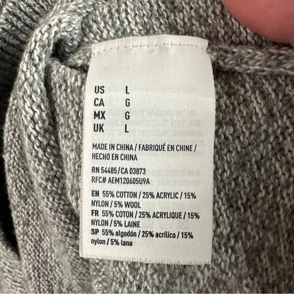 American Eagle gray, & blue rugby sweater skater boy streetwear electric grandpa - Picture 5 of 10